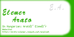 elemer arato business card